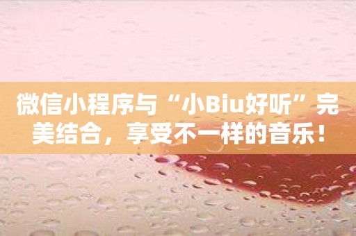 微信小程序与“小Biu好听”完美结合，享受不一样的音乐！