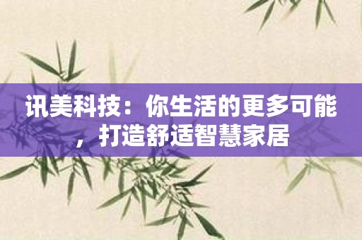 讯美科技：你生活的更多可能，打造舒适智慧家居