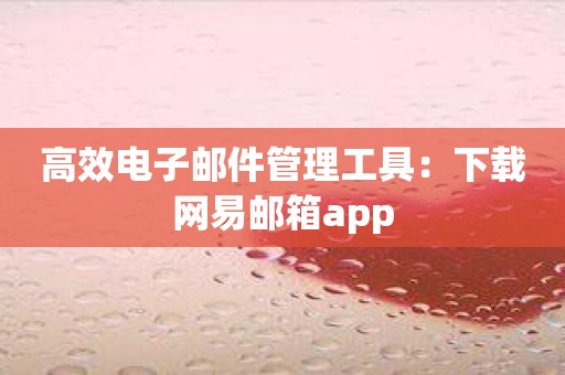 高效电子邮件管理工具：下载网易邮箱app