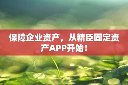 保障企业资产，从精臣固定资产APP开始！