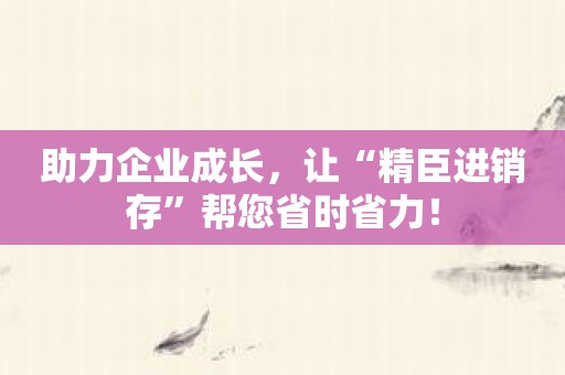 助力企业成长，让“精臣进销存”帮您省时省力！