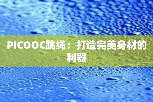 PICOOC跳绳：打造完美身材的利器