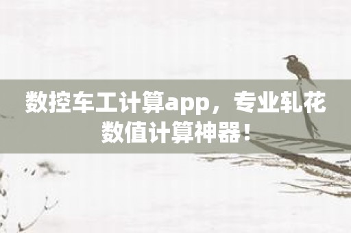 数控车工计算app，专业轧花数值计算神器！