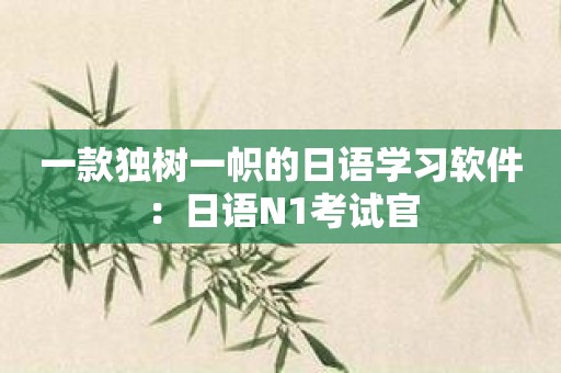 一款独树一帜的日语学习软件：日语N1考试官