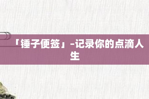 「锤子便签」–记录你的点滴人生