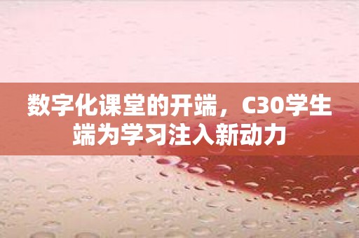 数字化课堂的开端，C30学生端为学习注入新动力