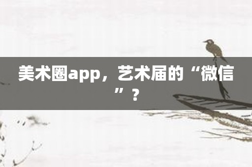 美术圈app，艺术届的“微信”？