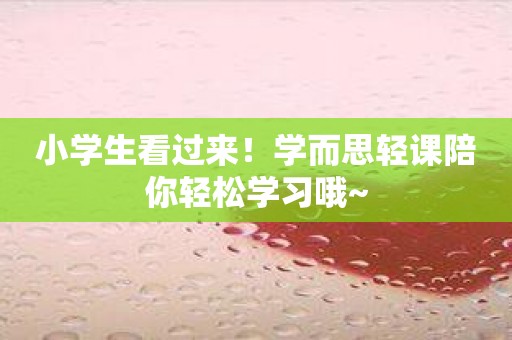 小学生看过来！学而思轻课陪你轻松学习哦~