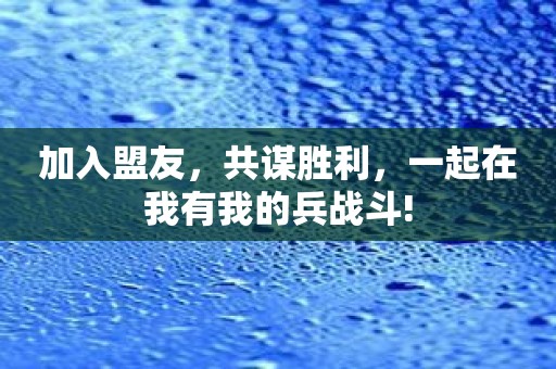 加入盟友，共谋胜利，一起在我有我的兵战斗!