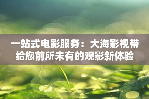 一站式电影服务：大海影视带给您前所未有的观影新体验