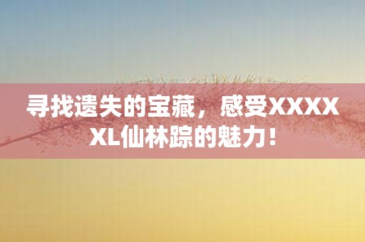 寻找遗失的宝藏，感受XXXXXL仙林踪的魅力！