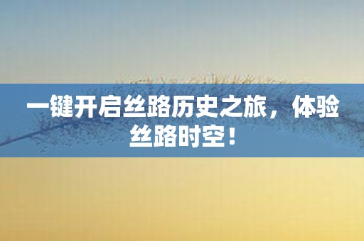 一键开启丝路历史之旅，体验丝路时空！