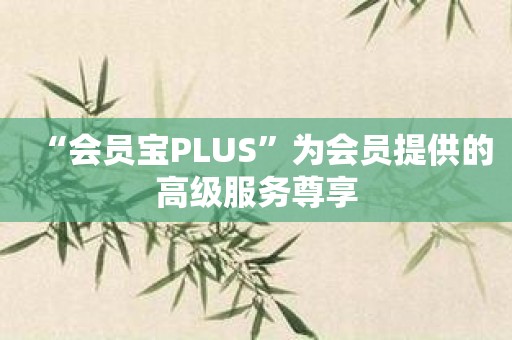 “会员宝PLUS”为会员提供的高级服务尊享