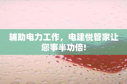 辅助电力工作，电建悦管家让您事半功倍!