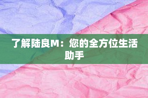 了解陆良M：您的全方位生活助手