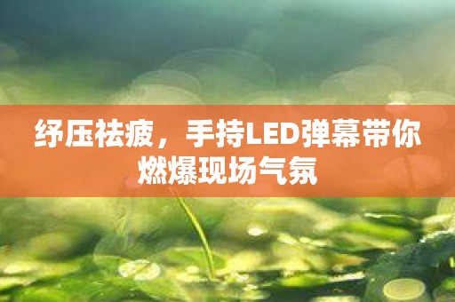 纾压祛疲，手持LED弹幕带你燃爆现场气氛