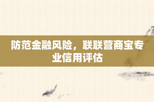 防范金融风险，联联营商宝专业信用评估