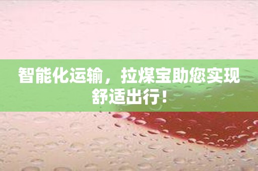 智能化运输，拉煤宝助您实现舒适出行！