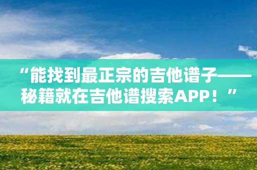 “能找到最正宗的吉他谱子——秘籍就在吉他谱搜索APP！”