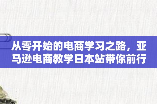 从零开始的电商学习之路，亚马逊电商教学日本站带你前行