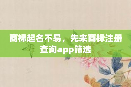 商标起名不易，先来商标注册查询app筛选