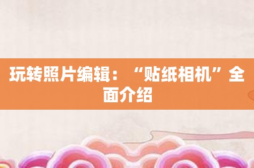 玩转照片编辑：“贴纸相机”全面介绍