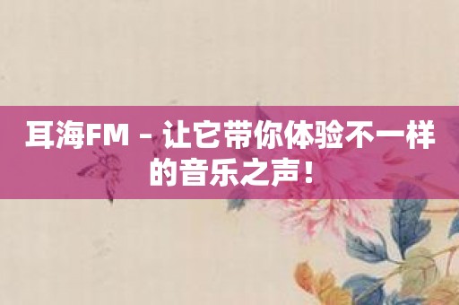 耳海FM – 让它带你体验不一样的音乐之声！