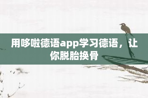 用哆啦德语app学习德语，让你脱胎换骨