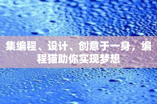 集编程、设计、创意于一身，编程猫助你实现梦想