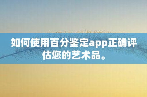 如何使用百分鉴定app正确评估您的艺术品。