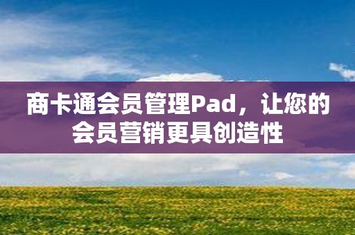 商卡通会员管理Pad，让您的会员营销更具创造性