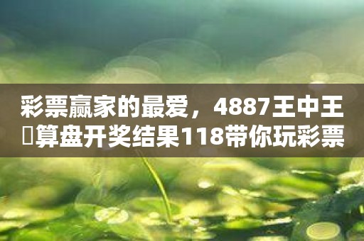 彩票赢家的最爱，4887王中王鉄算盘开奖结果118带你玩彩票！