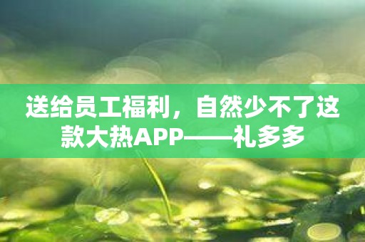 送给员工福利，自然少不了这款大热APP——礼多多