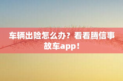 车辆出险怎么办？看看腾信事故车app！