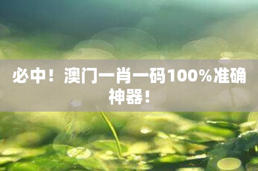 必中！澳门一肖一码100%准确神器！