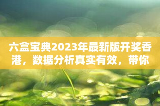 六盒宝典2023年最新版开奖香港，数据分析真实有效，带你飞跃赢钱！