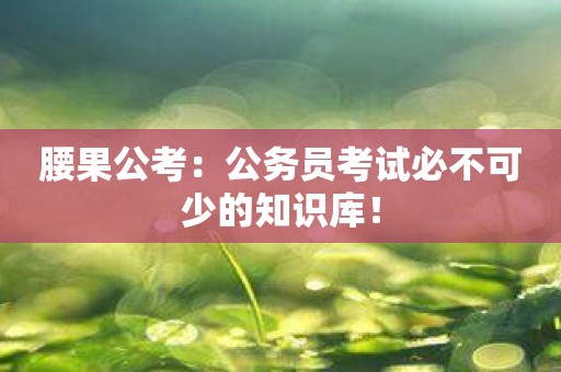 腰果公考：公务员考试必不可少的知识库！