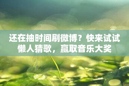 还在抽时间刷微博？快来试试懒人猜歌，赢取音乐大奖