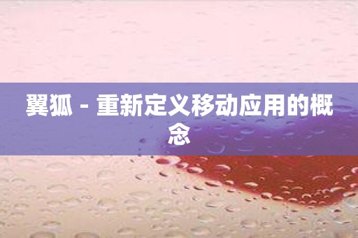 翼狐 - 重新定义移动应用的概念