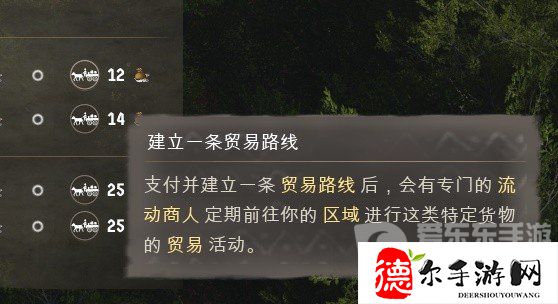 庄园领主贸易路线怎么弄